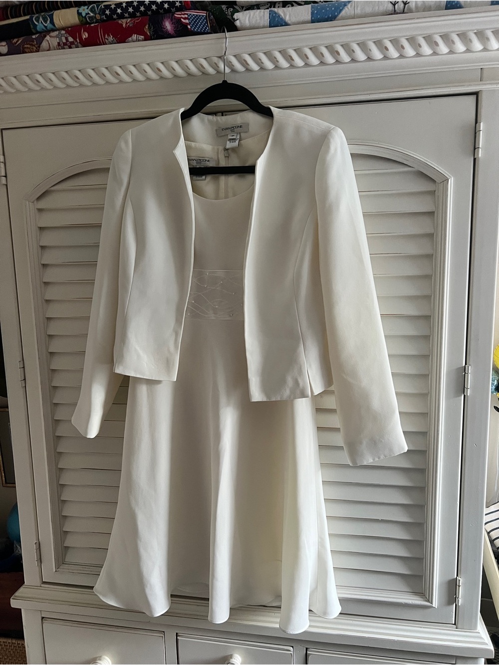 Vintage Evan Picone Cream Two-Piece Dress and Jacket
